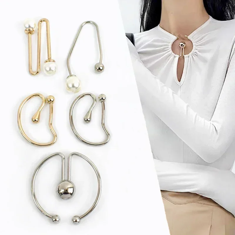 2Pcs Metal U Ring Buckle for Clothes Collar Decorative Clasp Double-headed Buckles Bikini Strap Connection Hooks Accessory
