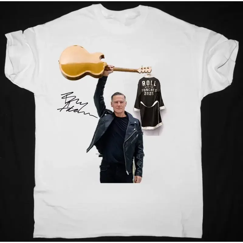 Rare BRYAN ADAMS Roll with the Punches Tour 2025 White T Shirt AL330