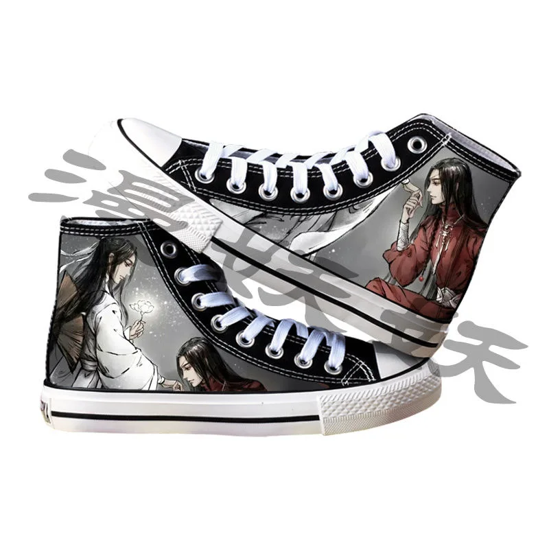 Sapatos de lona para estudantes masculinos e femininos, top alto, moda casual, Tian Guan Ci Fu, Huacheng Xie Lian, novo