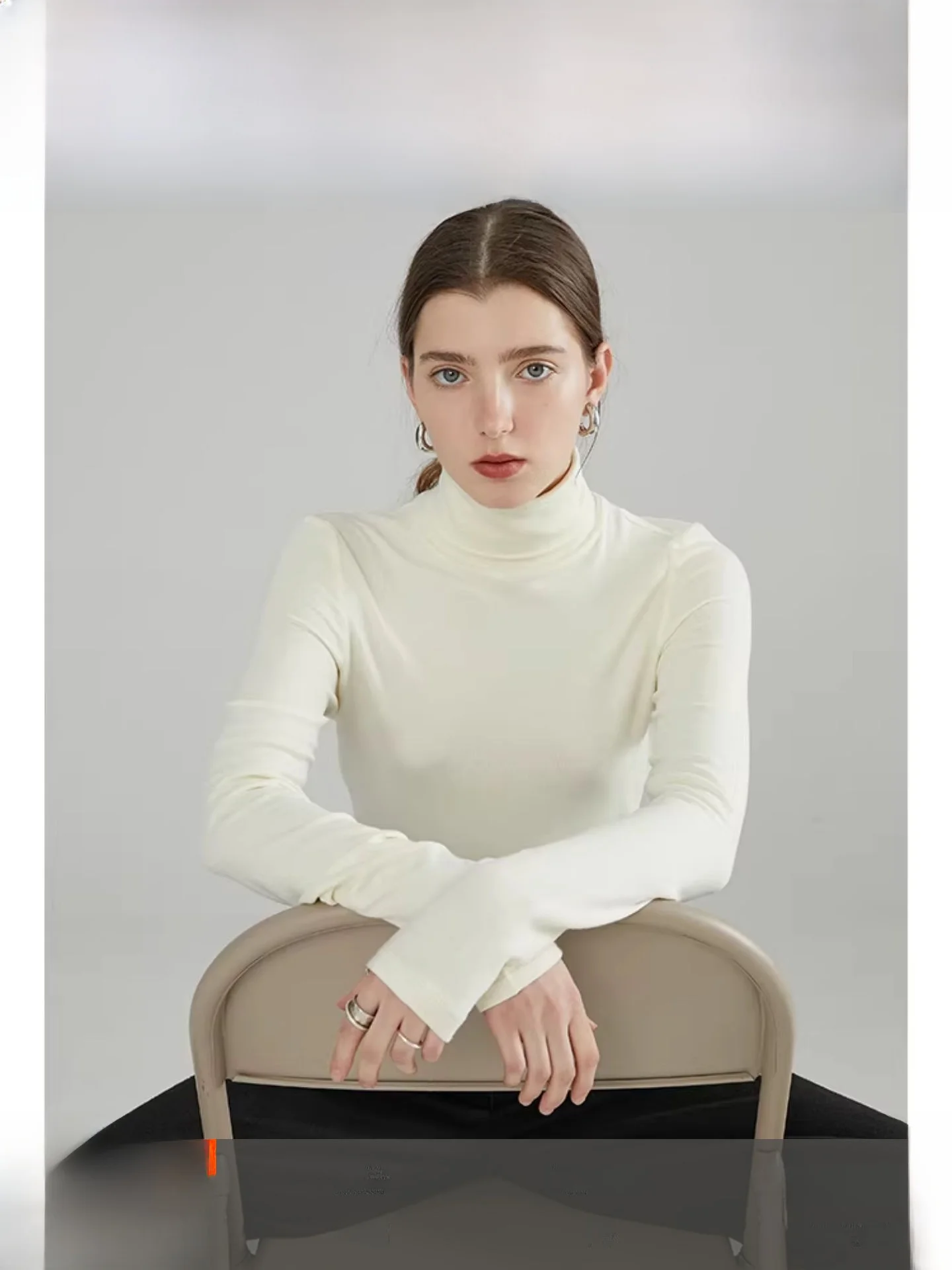 

Fanel Winter 2025 Women's Slim Fit High Collar Knitted Sweater Long Sve Layering Base irt Bla Commute Sle Regular Sl...