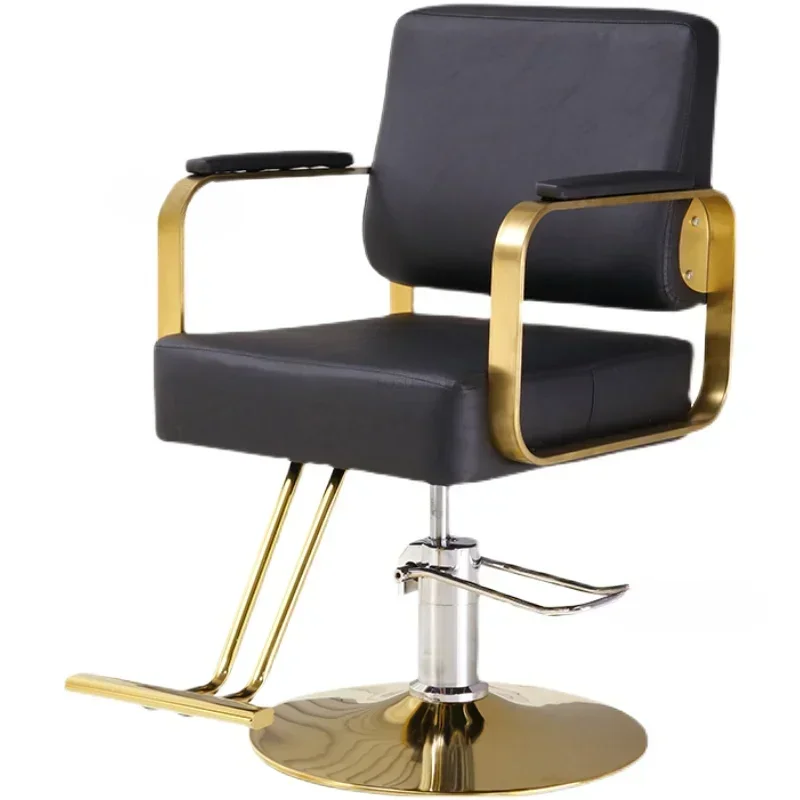 European Light Luxury Barber Chairs Comfortable Beauty  Hair Salon Professional   High-end Back Lift Armchairs