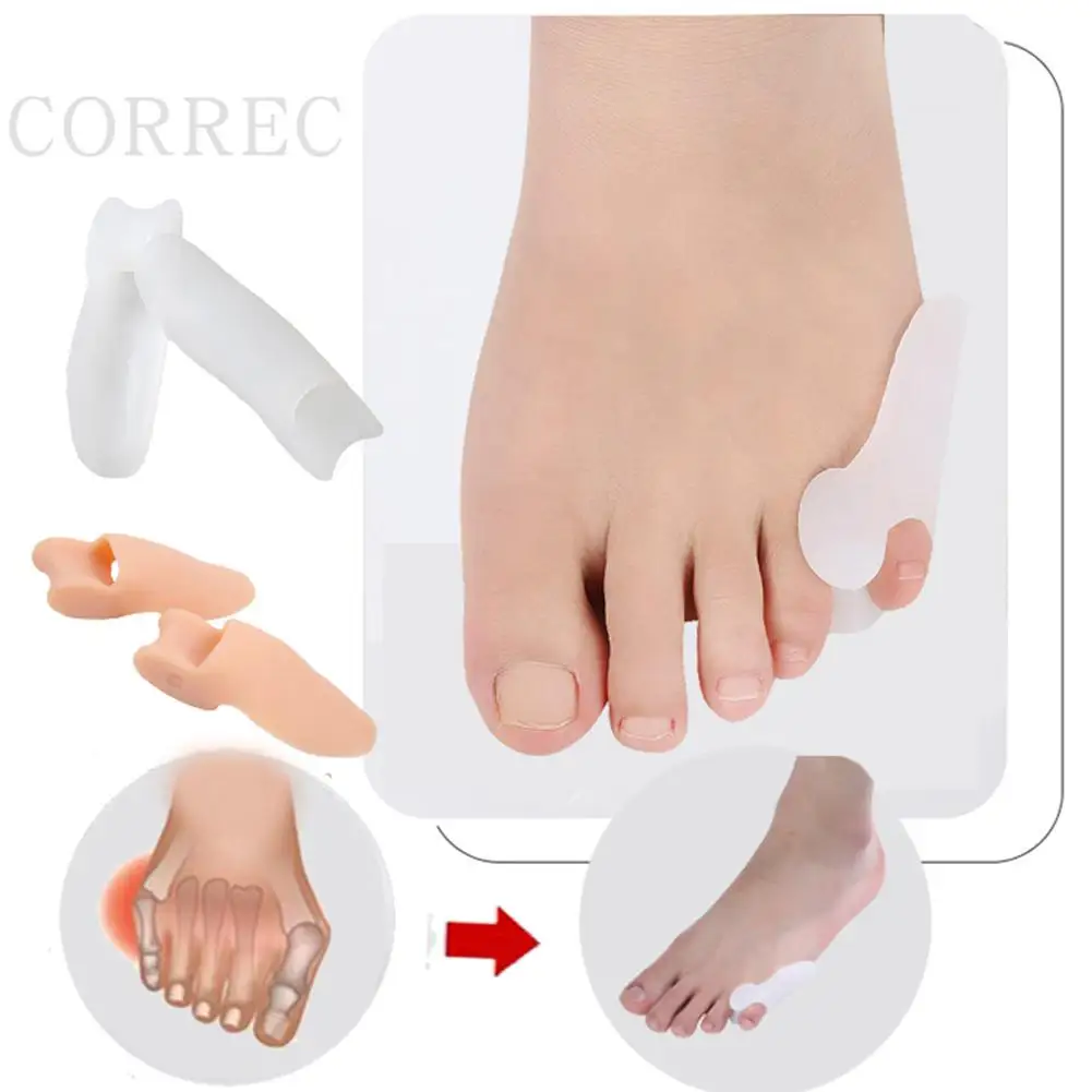 2Pcs Gel Pinky Bunion Corrector Little Toe Separator Bunionette Pads Toe for Pain Relief of Corn Callus and Blisters