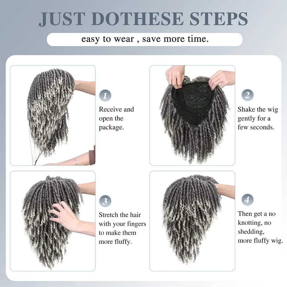 Dreadlock الباروكات للنساء السود والأطفال والرجال شقراء قصيرة مجعد شعر مستعار كبير الأفرو شعر مستعار مضفر تويست تجديل بيروكات صناعية #6