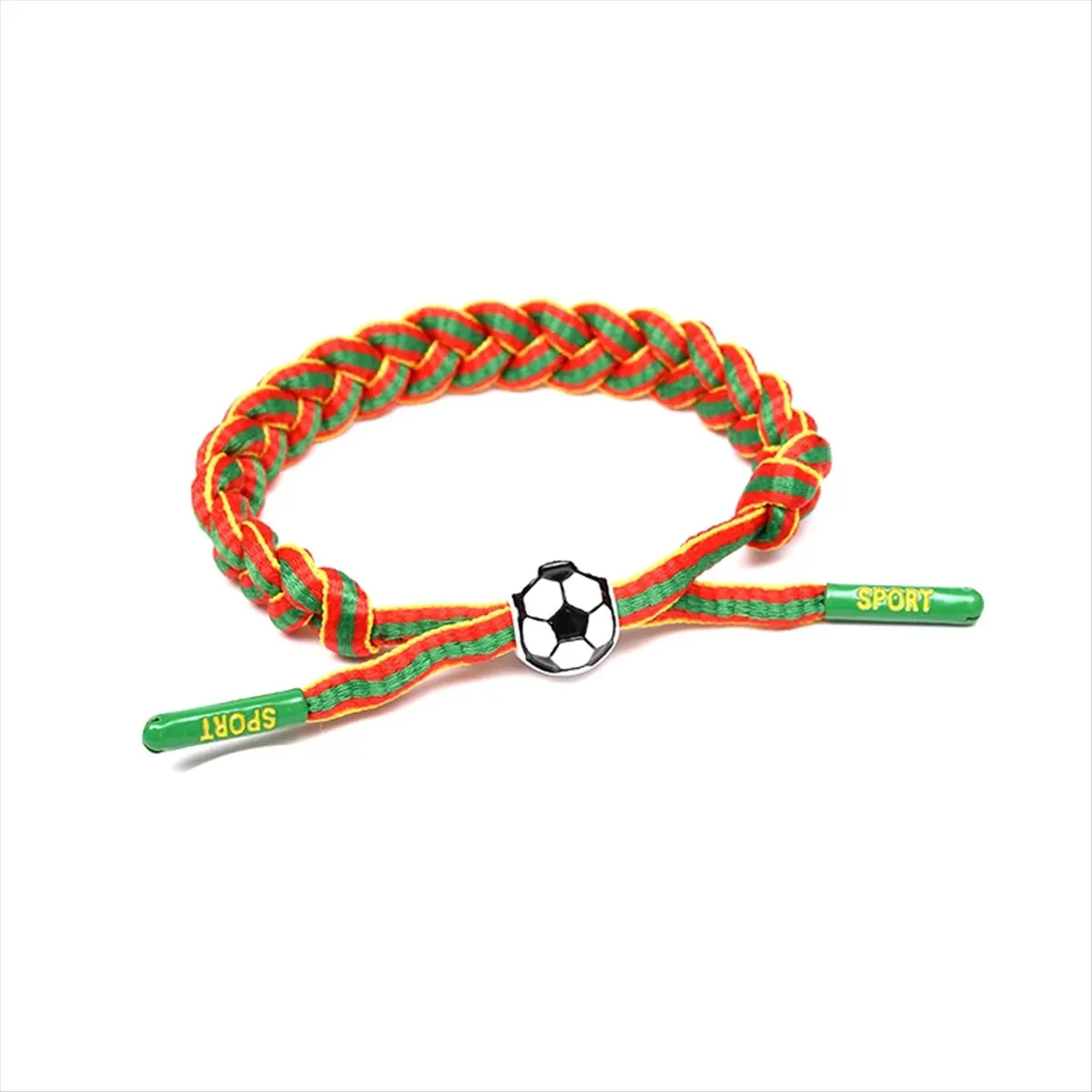 ABME 10 قطعة قابل للتعديل كرة القدم المنسوجة التفاف سوار الرياضة المشجعين سوار الحدث التذكارية للرجال المرأة أساور مطوية B