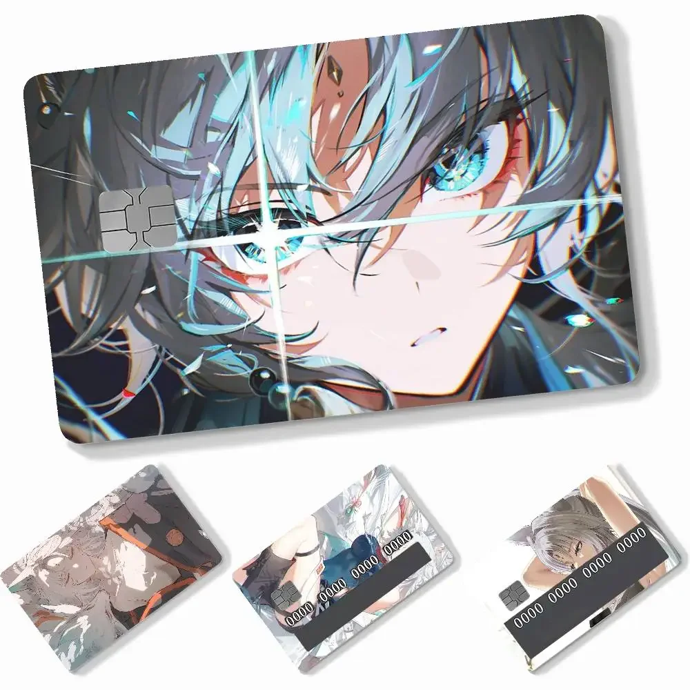 Game Honkai Star Rail Wiki Character Feixiao  4pcs Credit Card Skin Stickers Suitable for Bank  Transit Pass Decorative Cover