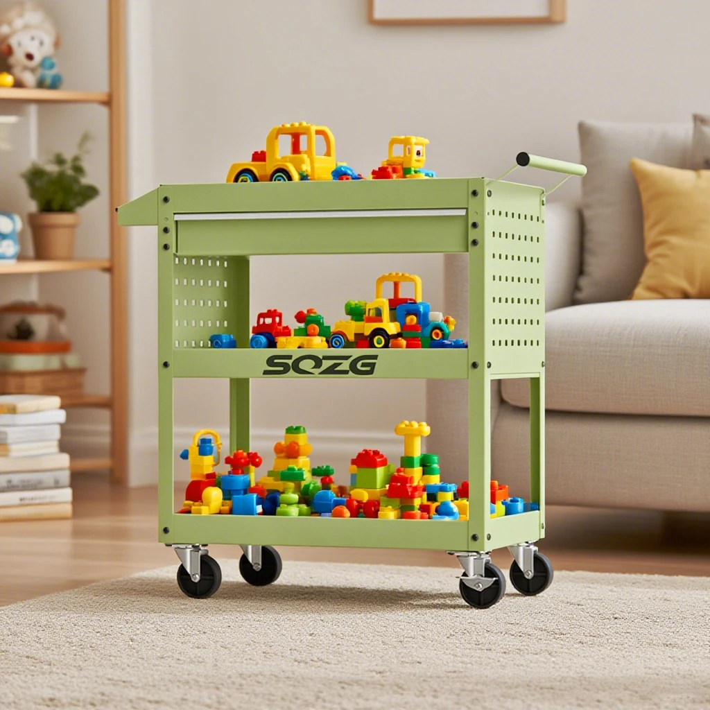 Household three-layer trolley, movable trolley, daily necessities storage, floor shelf, books, green plants trolley