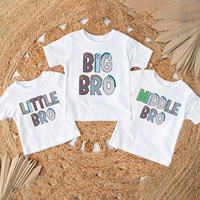 Big Middle Little Brother Print Family Matching T-shirt Boys Sibling Shirt Child Summer Tee Clothes Kids Short Sleeve Outfit Top