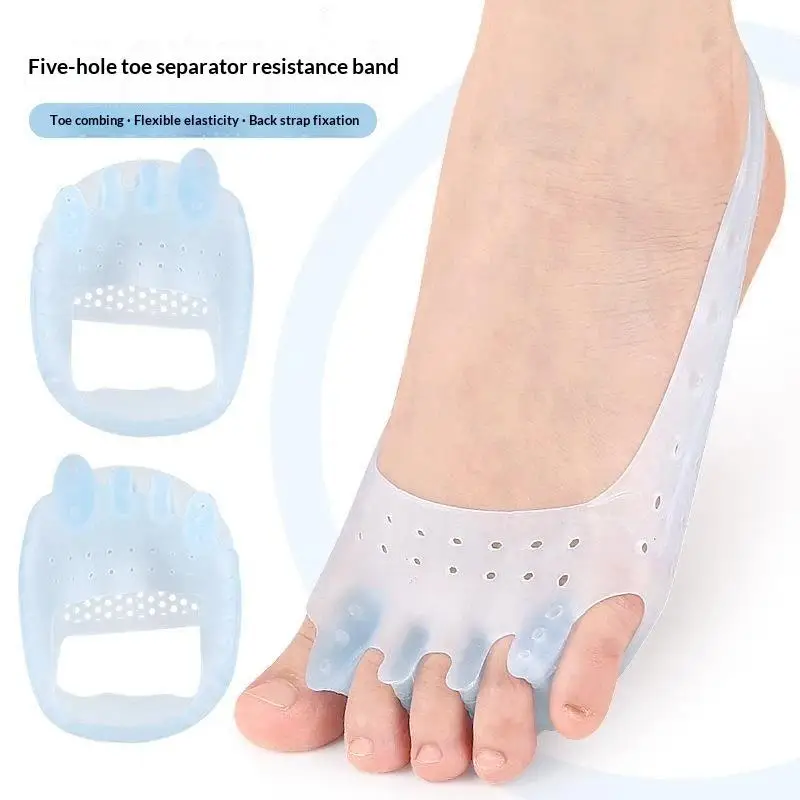5 Holes Toe Splitter Forefoot Pads Pain Relief Overlapping Toe Separator Breathable Toe Separators Straightener Foot Care Tools