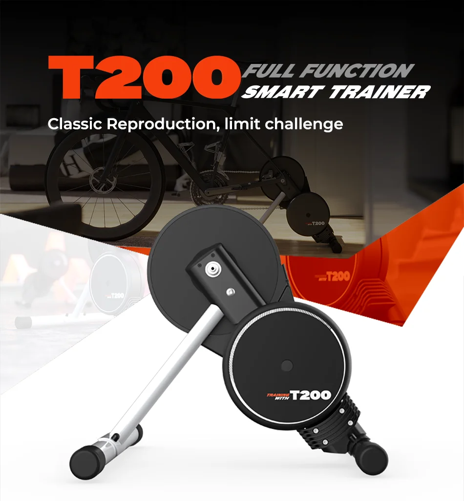 Magene T200 Smart Trainer ERG Full Function Ride Indoor Foldable Stable Tool Cadence Speed Power 1800W by Zwift Wahoo