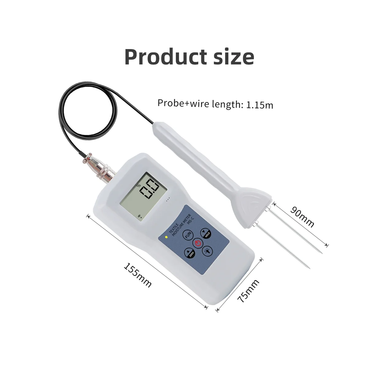 Yarn Moisture Meter Wool Silk Woollen Textile Materials Humidity Tester LCD Digital Display Cotton Hygrometer