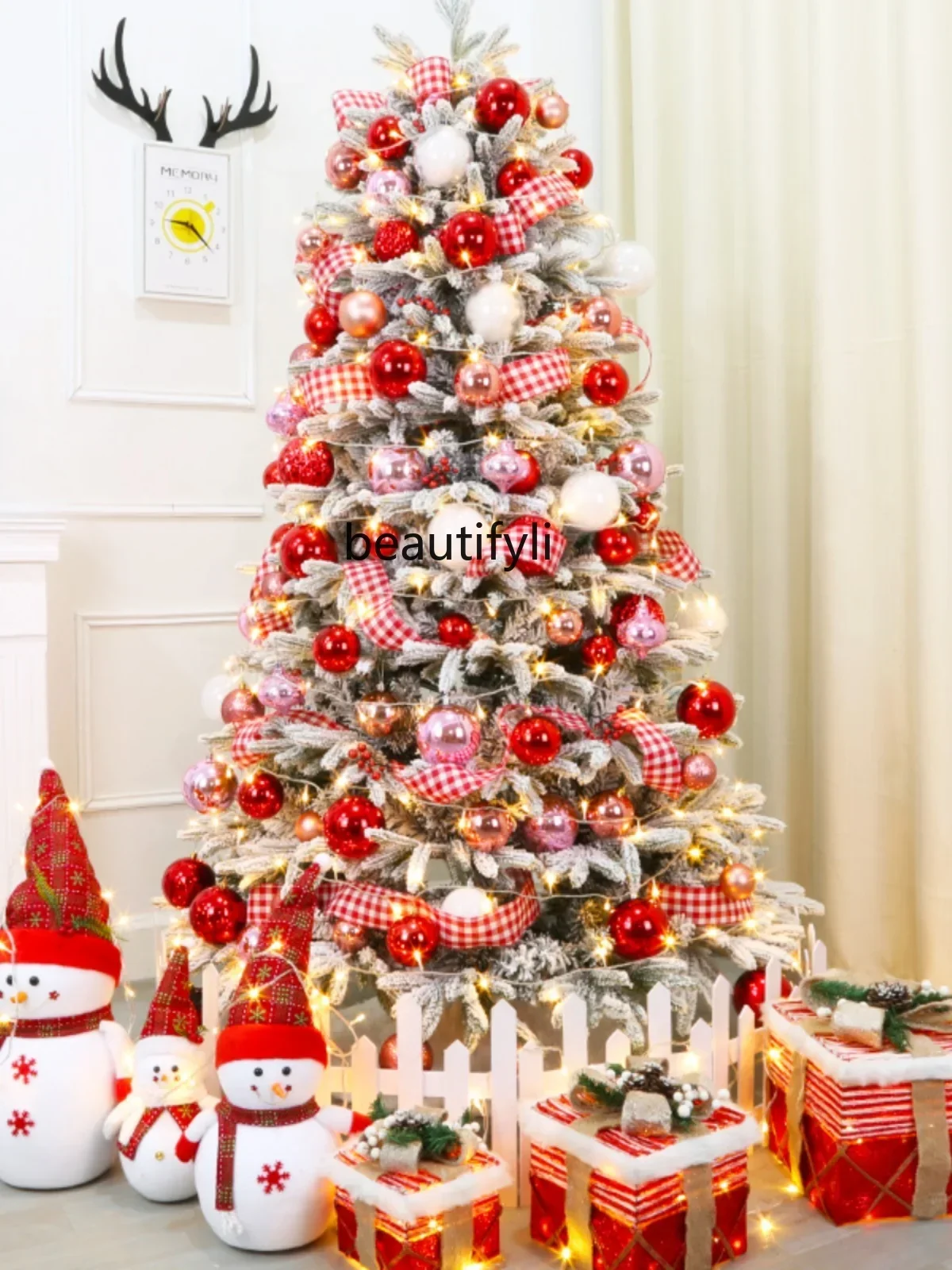 Luxury encryption flocked PE Christmas tree 1.8m commercial window set home holiday decorations