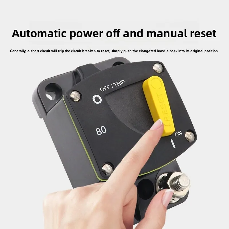 Car circuit breaker, manual reset high current overload protection recoverable switch RV SUV Yacht Universal