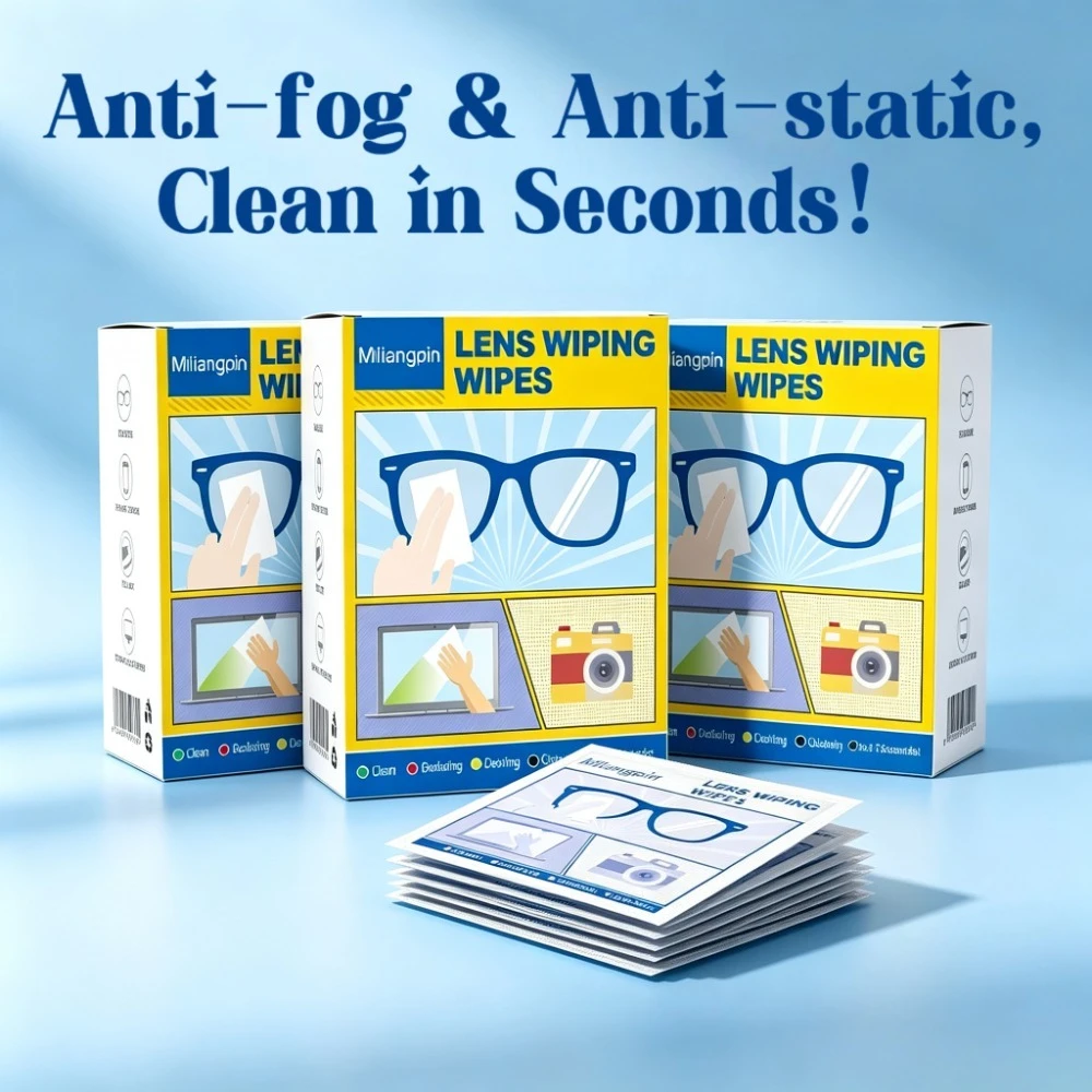 Anti-fog Cleaning Wipes for Glasses, Individually Wrapped, Long-lasting Anti-fog Without Blurring, Wipes Without Leaving Streaks