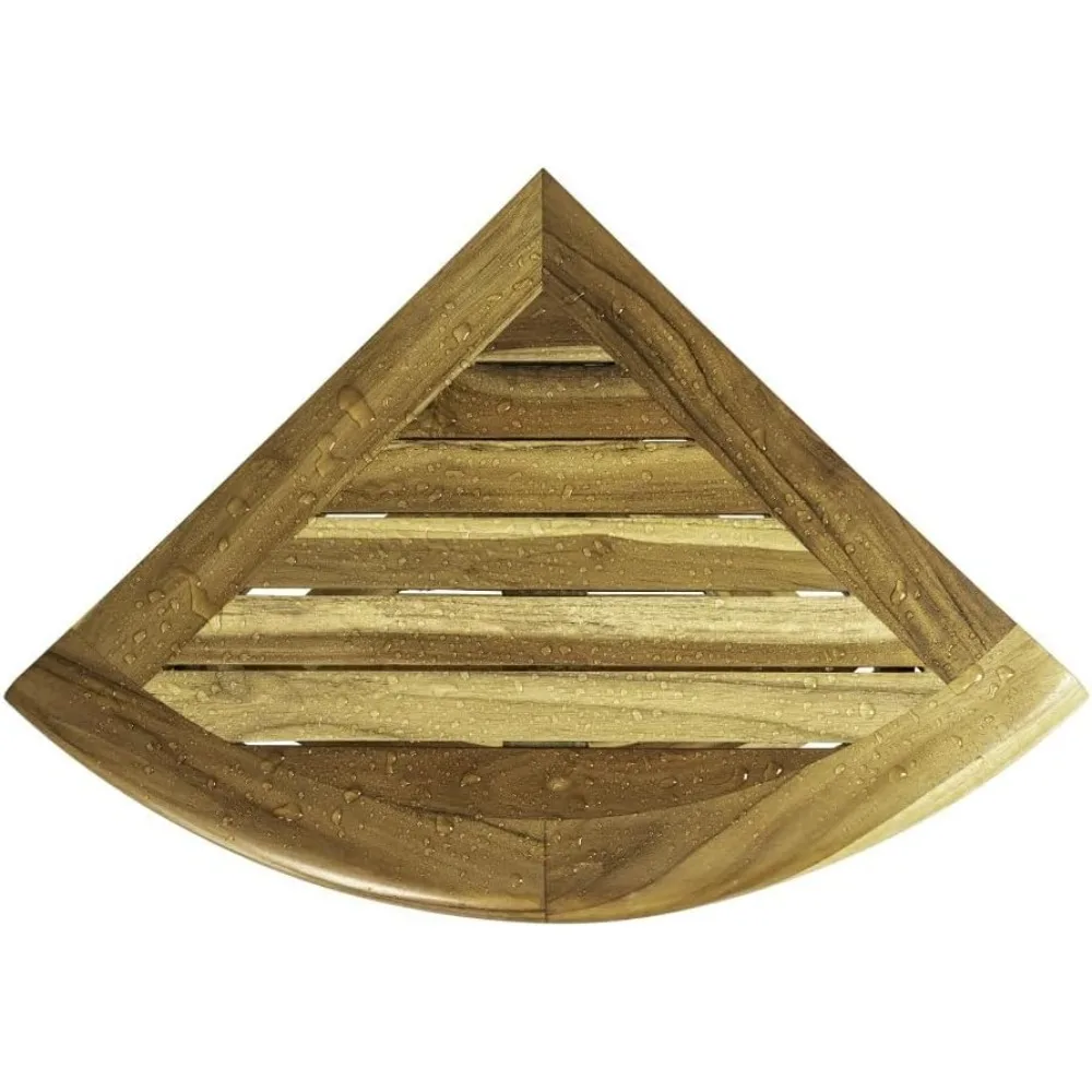 

300 Pound Capacity Waterproof Teak Wood Corner Shower Bench Stool Seat Chair For Inside Shower Provides Safety