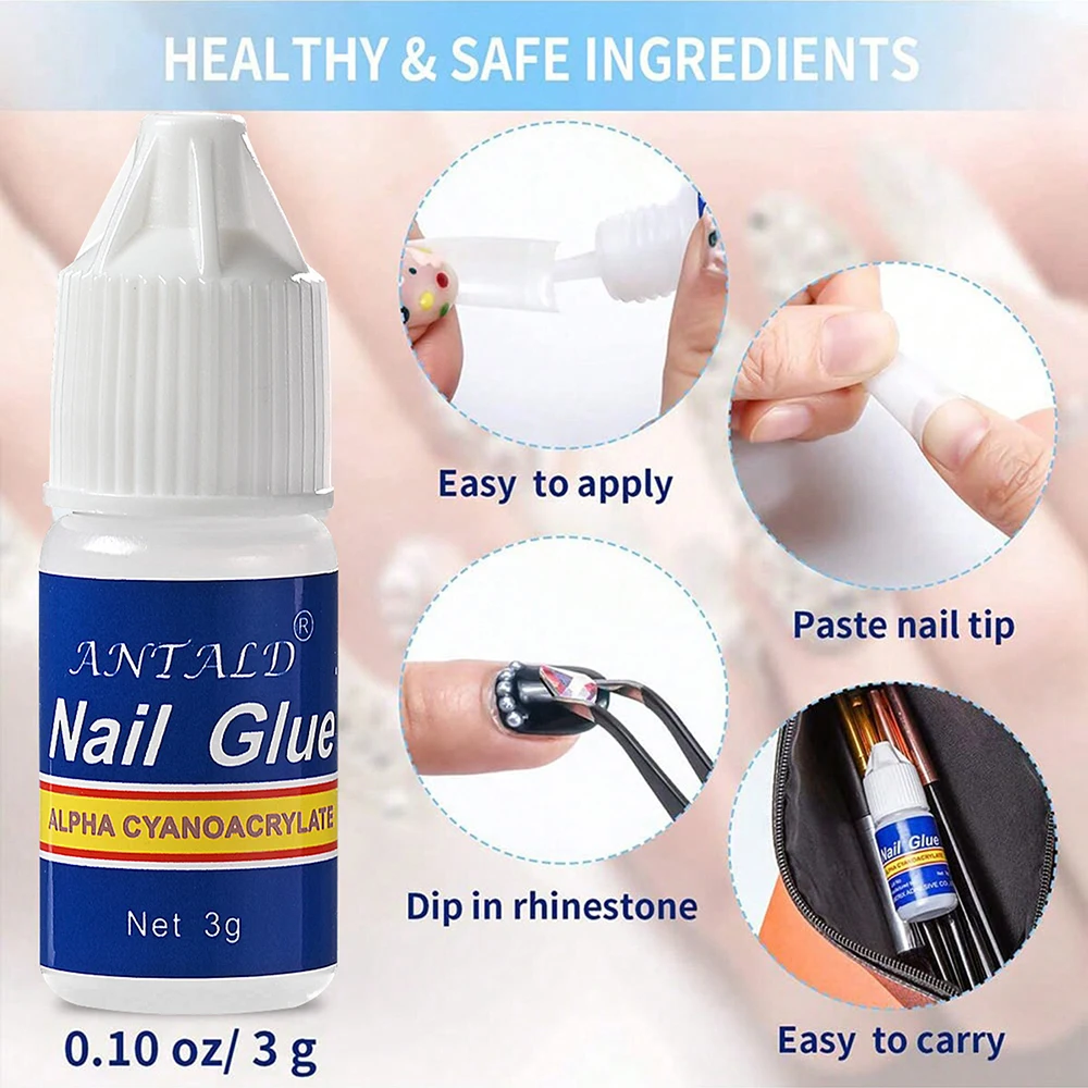 5/10pcs Fast-Dry Nail Glue Quick Super Strong Acrylic Tips & Rhinestone Professional Nail Bond Glue Manicure Supplies For Salon