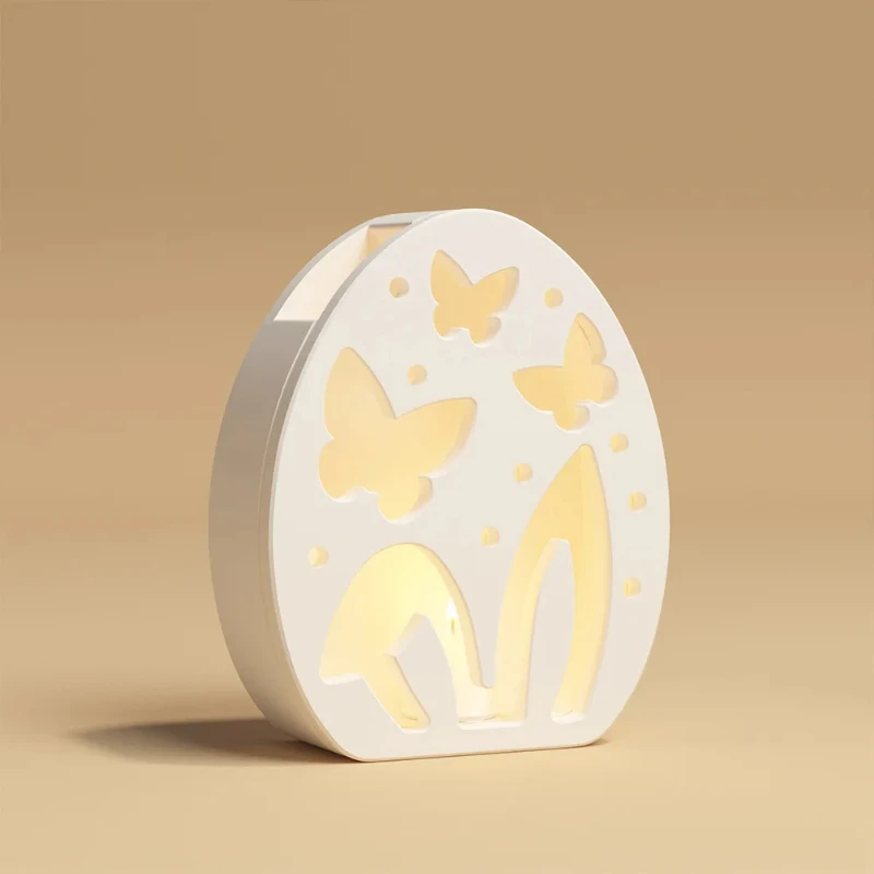 Osterei und Hase, Silikonform für handgefertigte Gips-Kerzenhalter, hohle Lampe, Kunstharz, Bastelform, Plug-in, dekoratives Zubehör