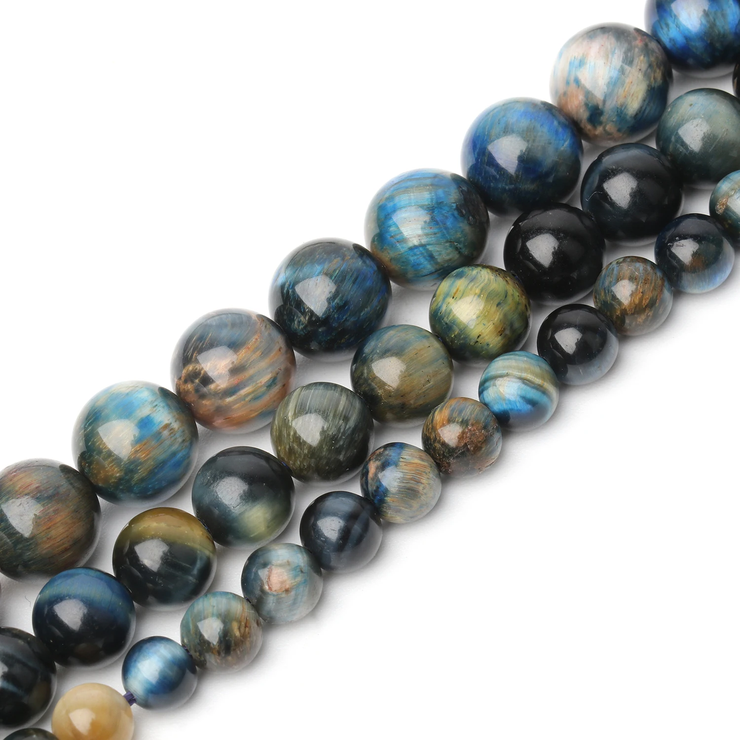 6mm 8mm 10mm Natural Starry Sky Tiger Eye Stone Beads Spacer Loose Bead for Diy Bracelet Necklace Earrings Charms Jewelry Making