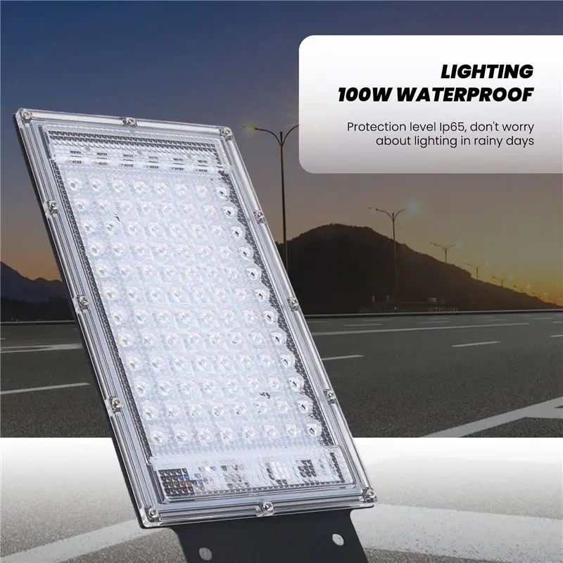 ABUI-Lighting LED Street Light Floodlight Integrated Road Lighting 100W Waterproof Garden Light Outdoor