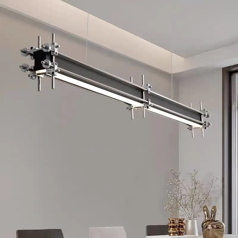 Nordic minimalist restaurant Bar Optical axis chandelier Office Front desk Island cafe One-word industrial style strip light