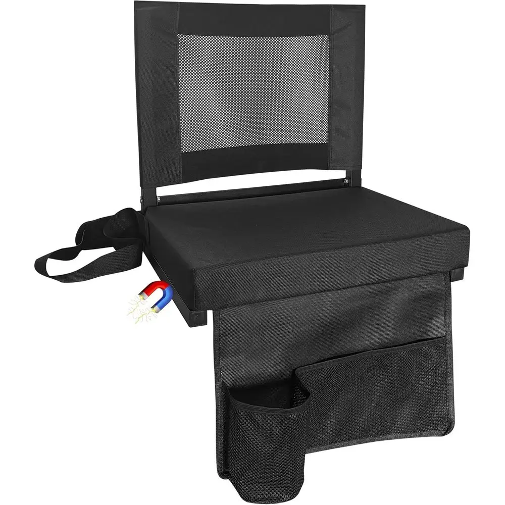 Stadium Seats with Back Support, Bleachers Chairs with Backs and Cushion Wide, Portable Folding Seats with Magnetic Bottom Strip