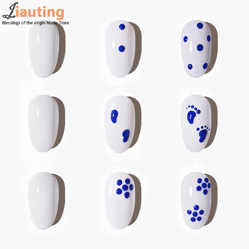 5Pcs Double Head Point Drill Pen Dot Painting Point Pen Nail Art Brush Salon Dotting Manicure Tool Multicolour