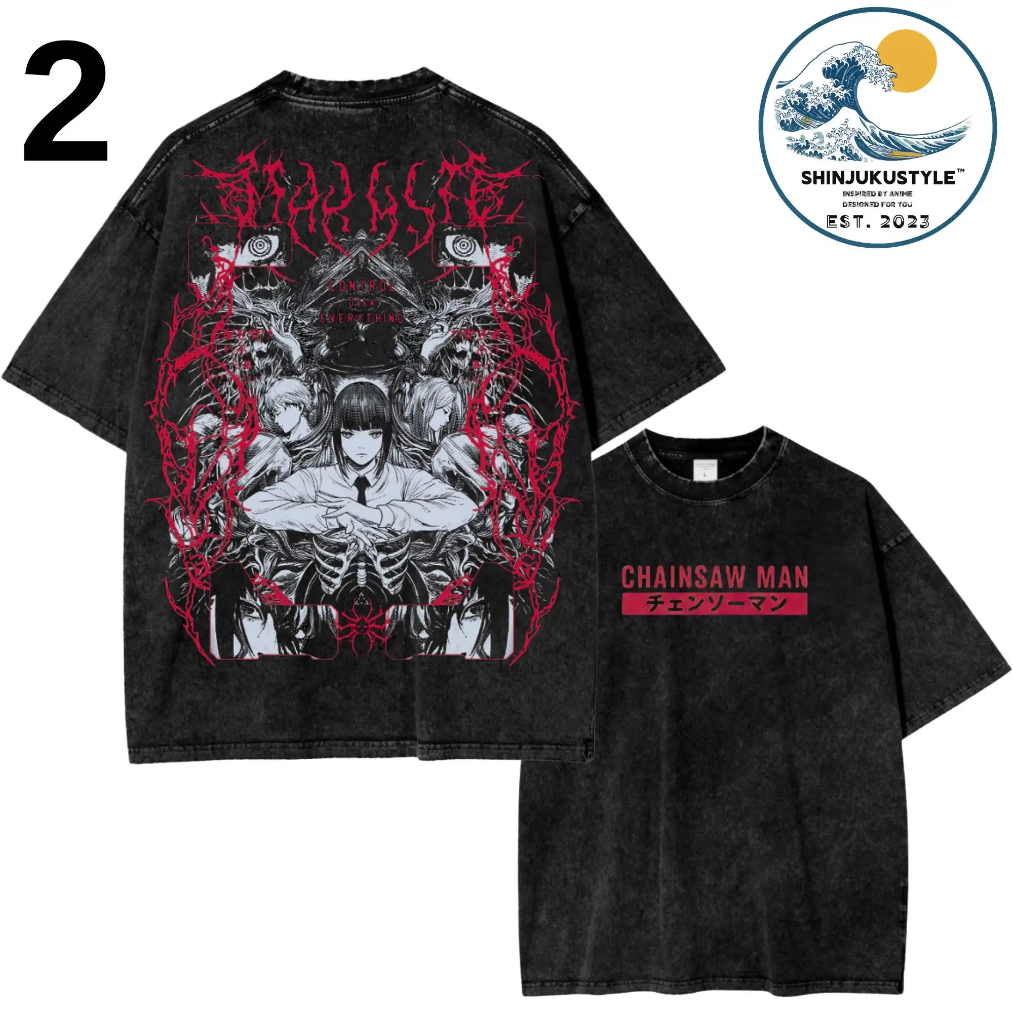 بالمنشار رجل X Reze قنبلة الشيطان تي شيرت النساء الرجال حمض غسل المتضخم أنيمي تي شيرت الشارع الشهير فضفاض عادية Harajuku الملابس #4