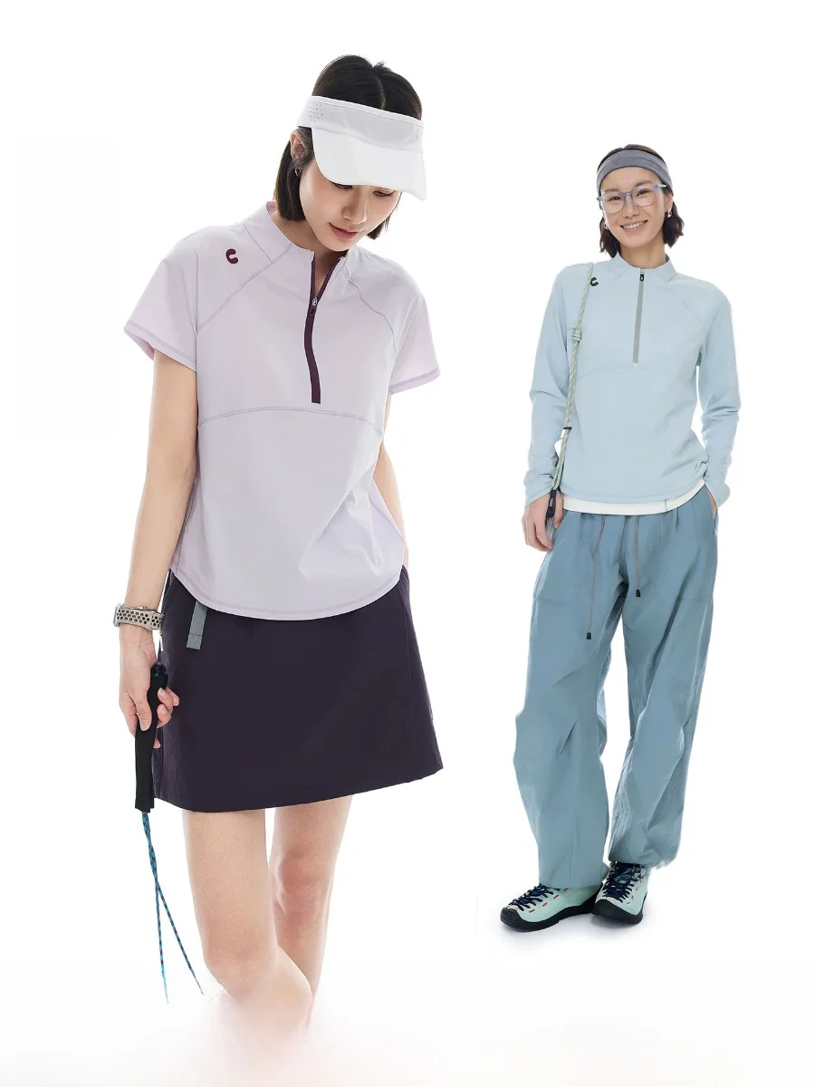 

Sun Protection Quick Dry Half Zip Short Sweatshirt Women's Spring Summer Casual Style Polyester Fabric Regular Fit Pullover