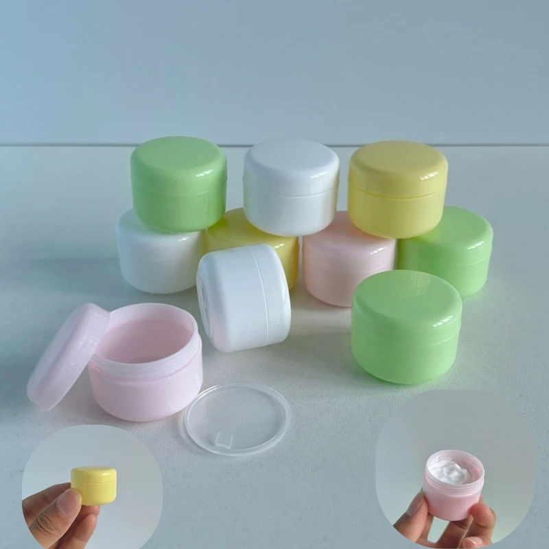 5 Colors Plastic Cosmetic Jars 30/50pcs Empty Refillable Travel Container for Face Cream Lotion Lip Scrub 10g 30g 50g 100g