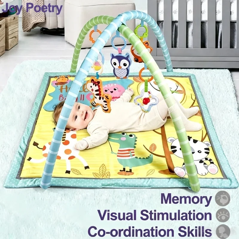 Cartoon Square Baby Fitness Frame Educational Children Play Mat Infant Crawling Blanket Rug Kids Activity Gym Toys Gift