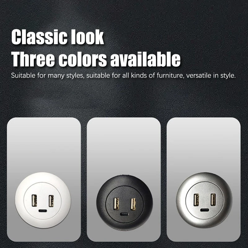 Embedded Desktop USB TYPE-C Charger Furniture Sofa Socket Multifunctional Concealed Fast Charging Cable Connector