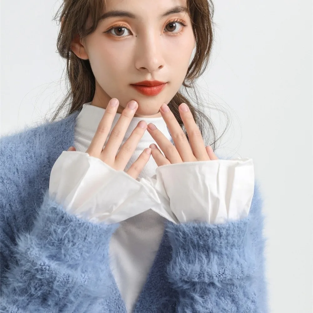 

Ruffles Pleated Fake Sleeves Chiffon Detachable Cuffs Fake Cuffs Sweater Horn Cuffs Wristband Fake Flared Sleeves Girl/Women