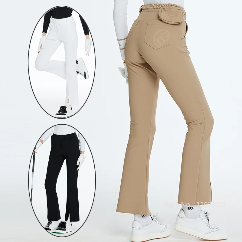 

BG женские осенние тонкие брюки для гольфа эластичные спортивные длинные брюки с высокой талией женские ветрозащитные расклешенные брюки одежда для гольфа для отдыха