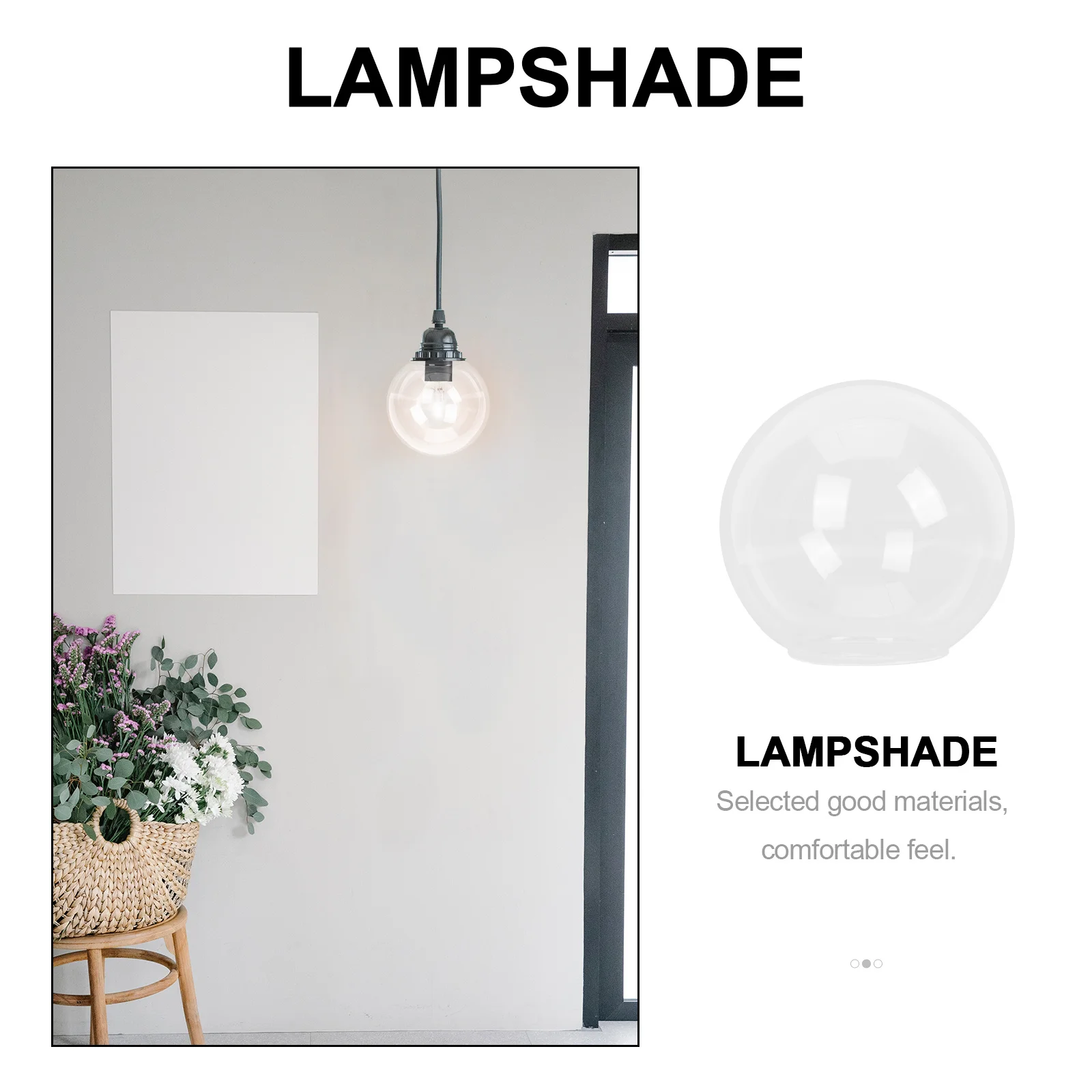 

Shape Globe Glass Table Lamp Shade Light Fixture Globes Replacement Simple Style Lampshade