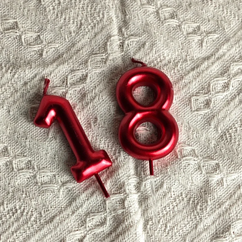 Wine Red Elegant Number 0-9 Candles for Birthday Party Decoration Wedding Anniversary Celebration Gift Atmosphere Candles
