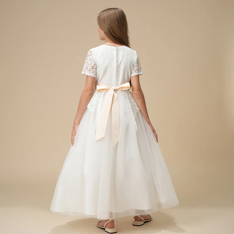 فستان أميرة طويل، فستان دانتيل، فستان أداء للفتيات، فستان سهرة للأطفال، فستان حفلة عيد الميلاد