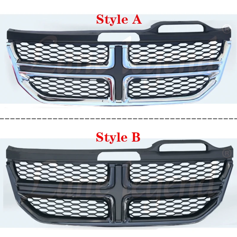 For Fiat Freemont 2012 2013 2014 Racing Grills Black/silver Front Grill Bumper Radiator Upper Grille