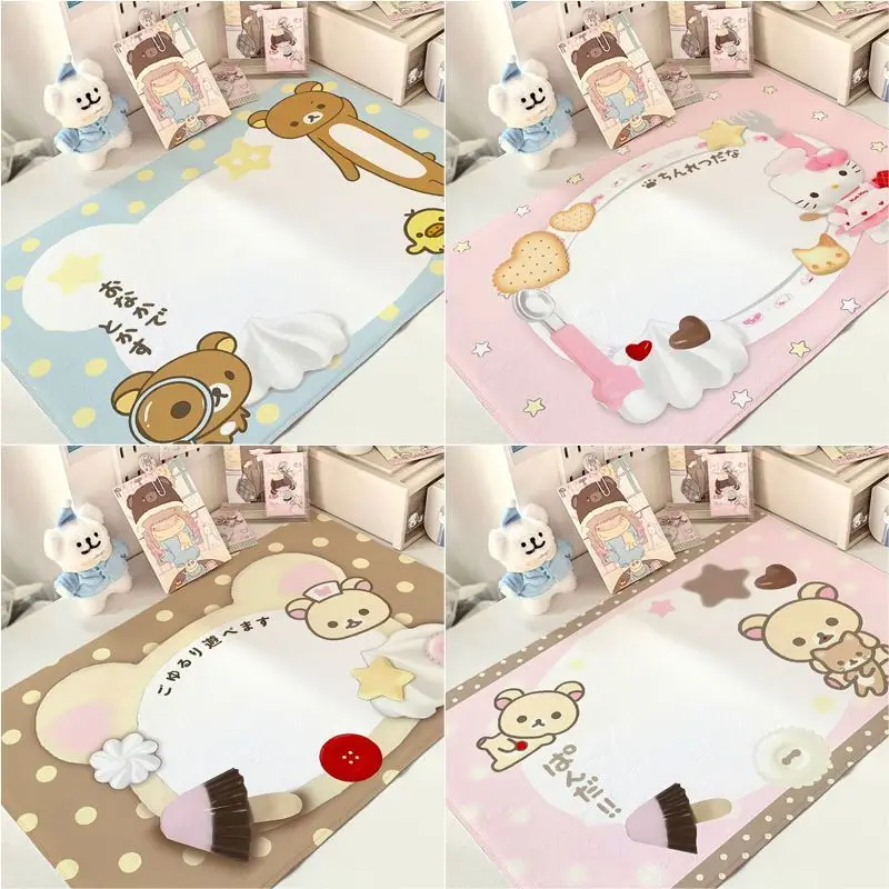 

Kawaii Rilakkuma Tablecloth Girl's Heart BedroomTable Mat Cute Cartoon Desktop Decoration Hand Account Table Mat Girl Gift Toys
