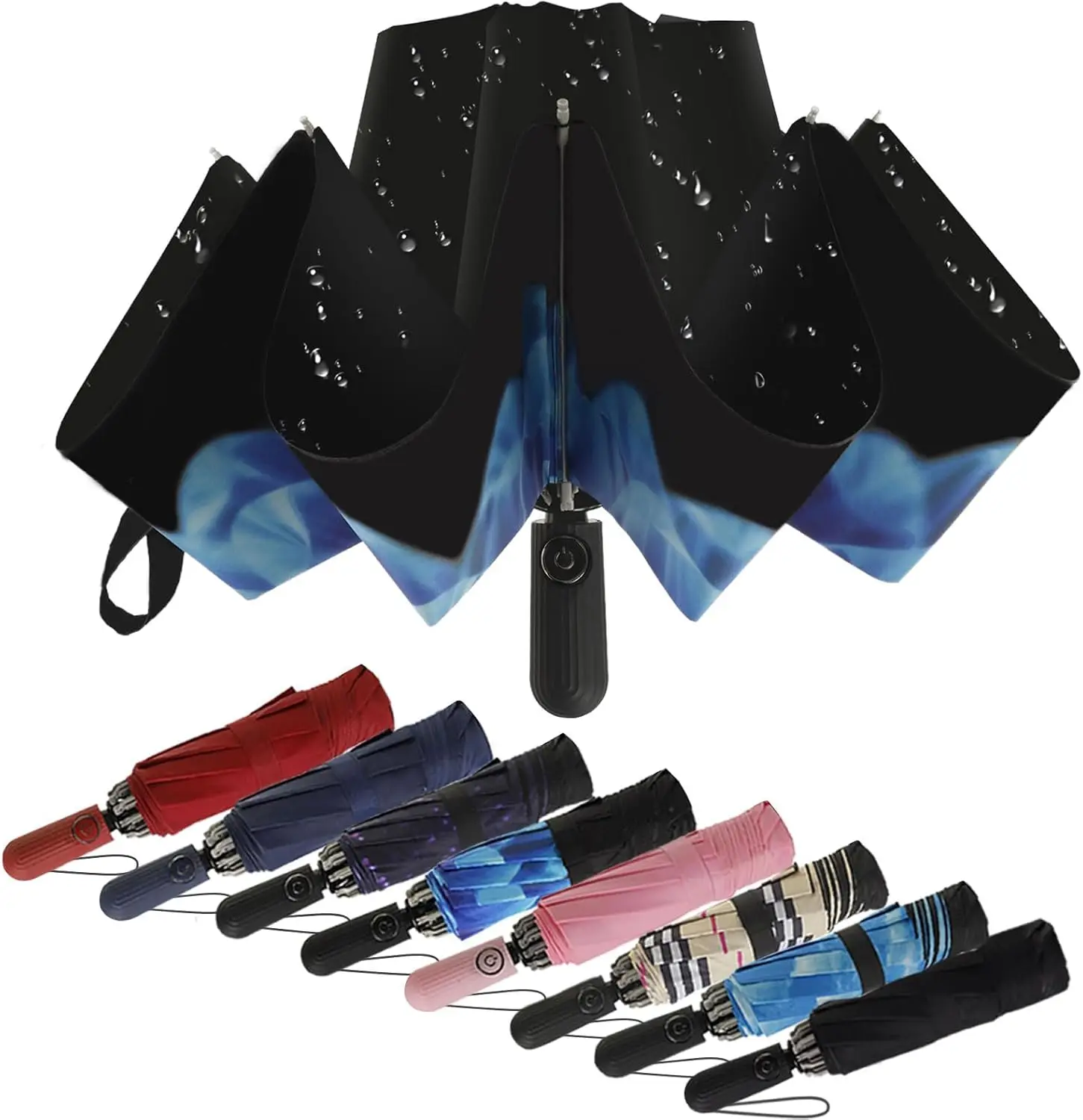 

Travel Umbrella Inverted Reverse Umbrellas for Rain & Sun – Small, Portable Windproof, UV Protection Umbrella for Travel, Ba