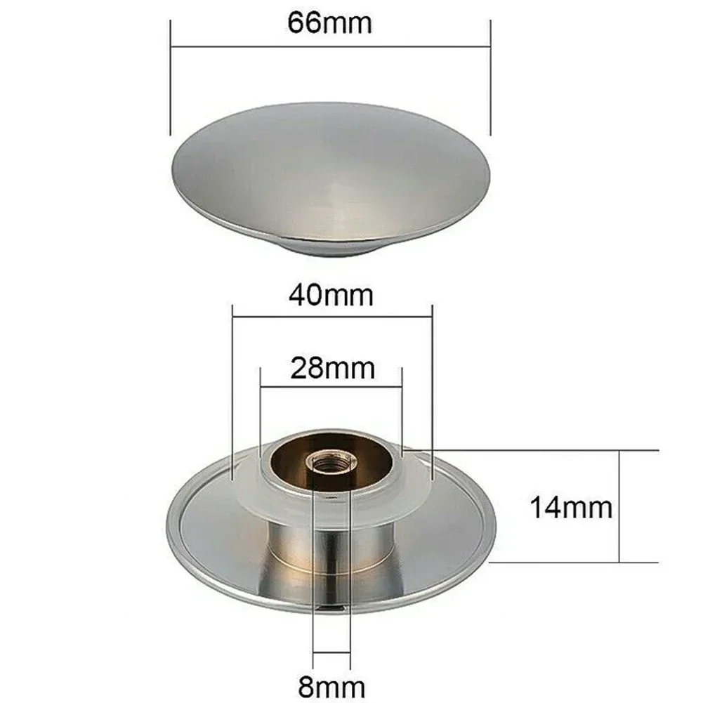 Tapón para fregadero de 6,6 cm, tapón para fregadero de 66mm, tapón para lavabo, tapón para residuos, tapón para fregadero emergente con acabado cromado de latón