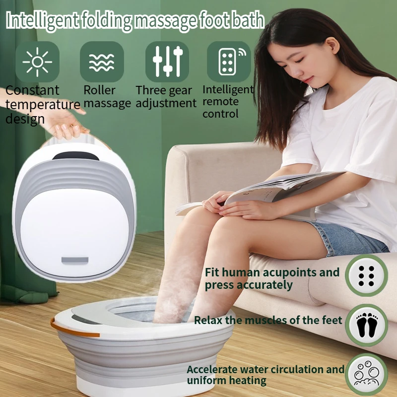 

Fully automatic portable folding massage foot bath,constant temperature heating,three level adjustment,relieving foot discomfort