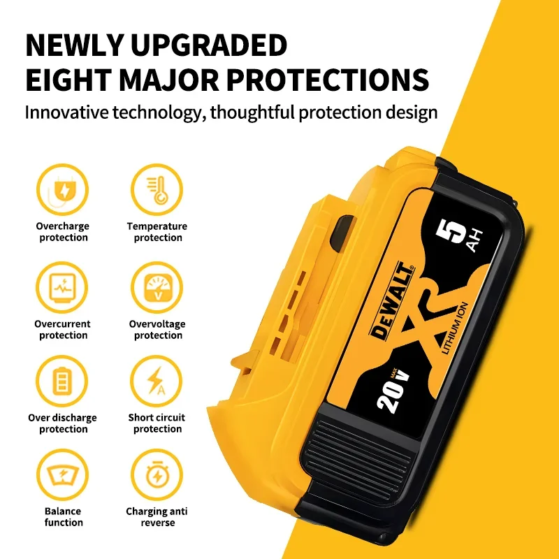 Genuine Dewalt 20V 6AH Battery, Dewalt DCB200 Power Tool Battery Rechargeable Lithium Ion Battery Dewalt Flexvolt DCF850 Battery