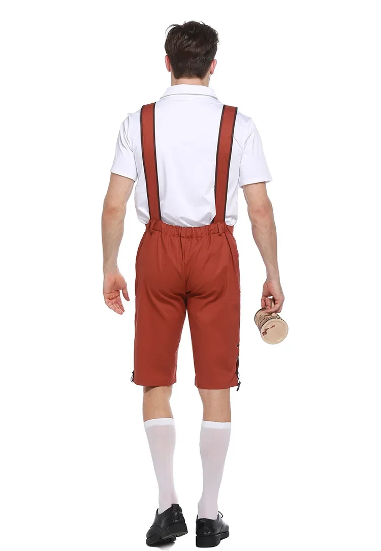 M-2XL oktoberfest Hosenträger Lederhosen Kostüm Halloween Mann Bier Karneval Party Outfit