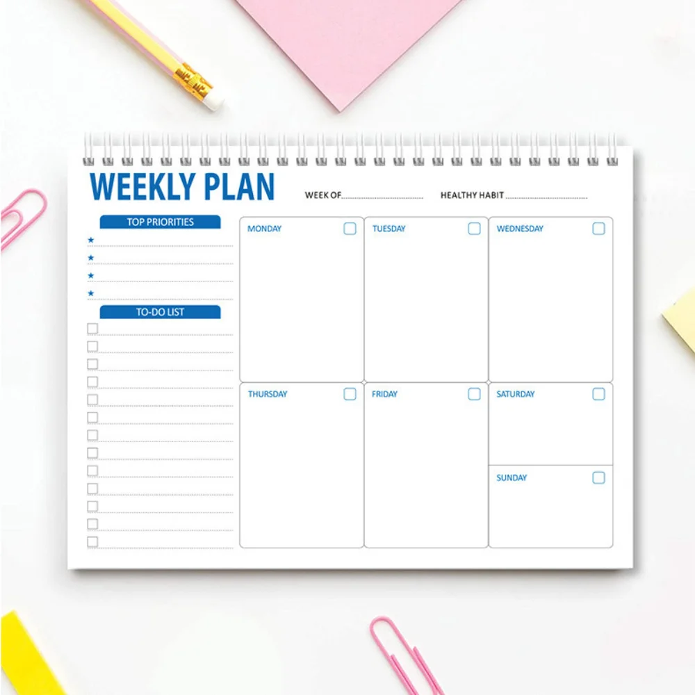 

Wide To Do Planner Weekly Planning Notepad Schedules A5 Notebook Planner Weekly Meal Planner Pad Undated Stationery