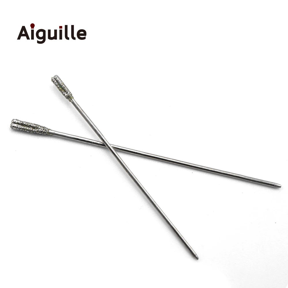 Aiguille 50/100pcs Diamond Drilling Pins Micro Drill Bits 60# for Bead Jewelry Making Jade Drilling Hard Material Drilling