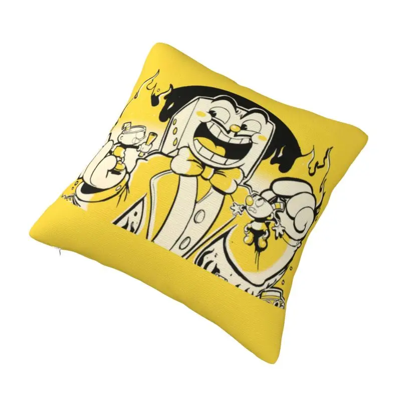 Custom Cuphead Mugman Video Game Cushion Cover Crazy Dice Soft Nordic Pillows