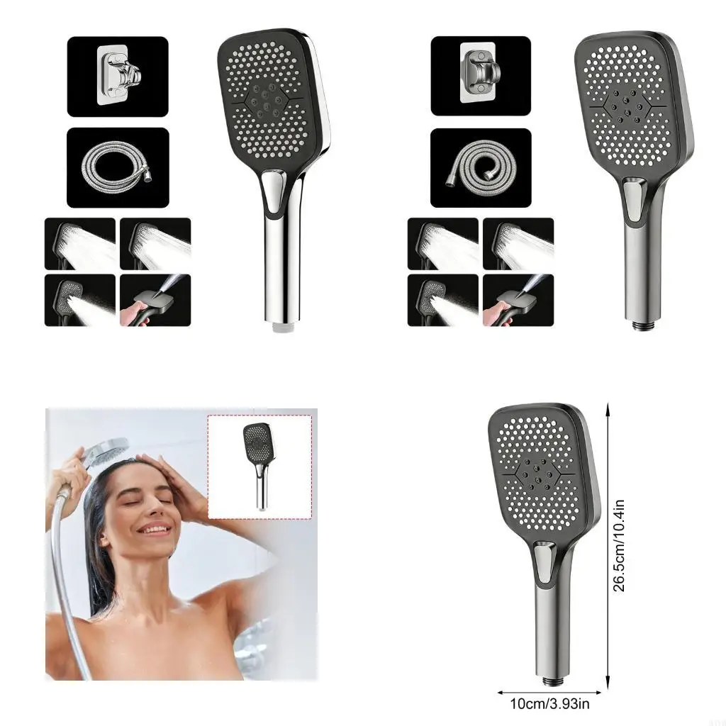 

Водосберегающая душевая насадка высокого давления, 4 струи, большая панель, ручной душ для улучшения ощущений от принятия ванны