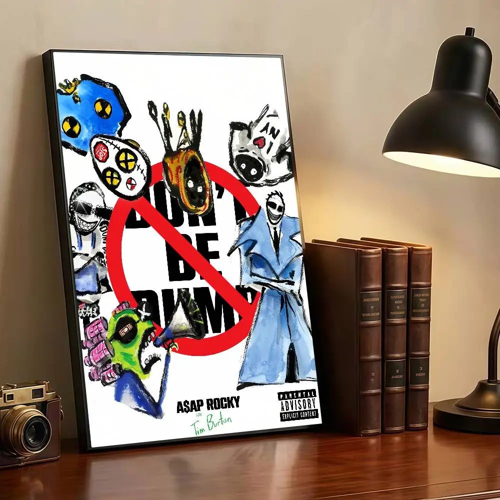 A-Asap R-Rocky Dont Be Dumb Peelable Self-adhesive Poster Stickers Are Suitable For Frameless Wall Decoration In A Room