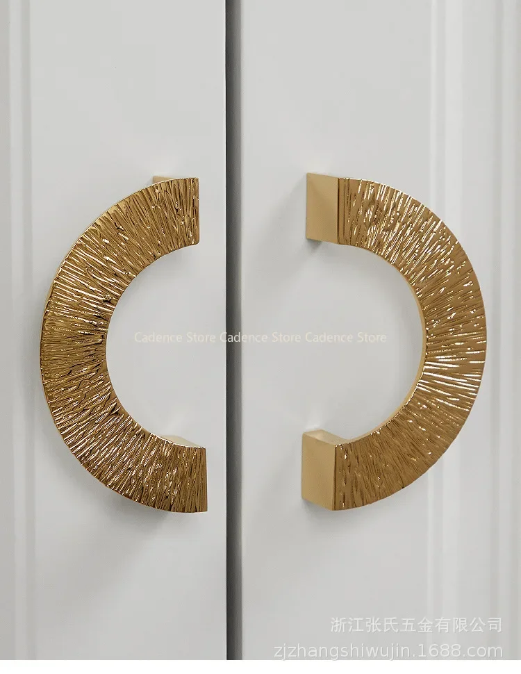 Brass Round Semicircular Cabinet Door Knob Handle Desk Drawer Pulls Modern Knobs Furniture Hardware Kitchen Accessories