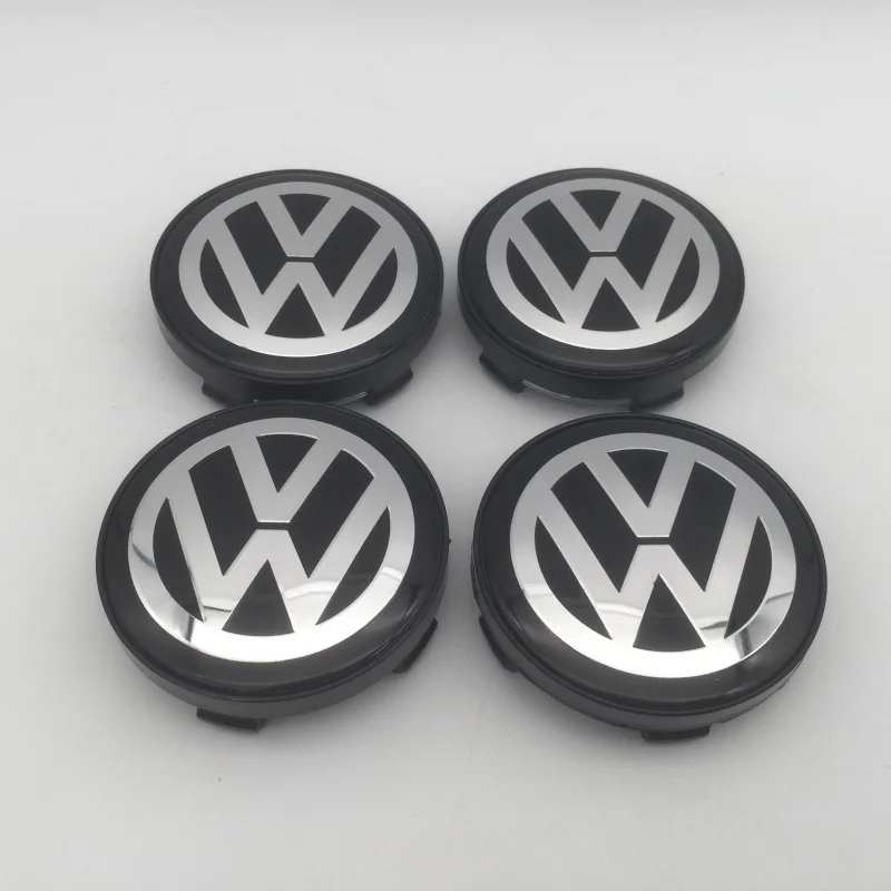 4pcs 3D for Volkswagen 56mm 60mm 65mm 68mm Car emblem Wheel hub Center Cap Badge covers sticker Decal styling Accessories