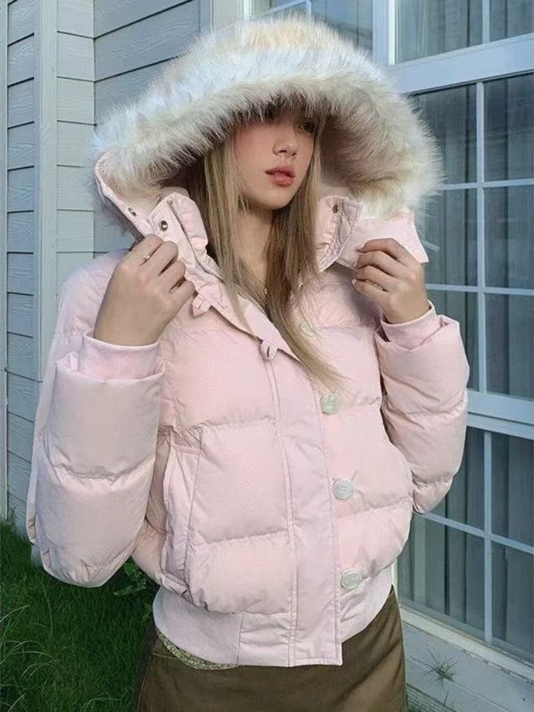 

Новая японская кавайная лоскутная шикарная стеганая куртка, осень-зима, милое свободное теплое пальто, розовое Harajuku, модная одежда с карманами, 2025